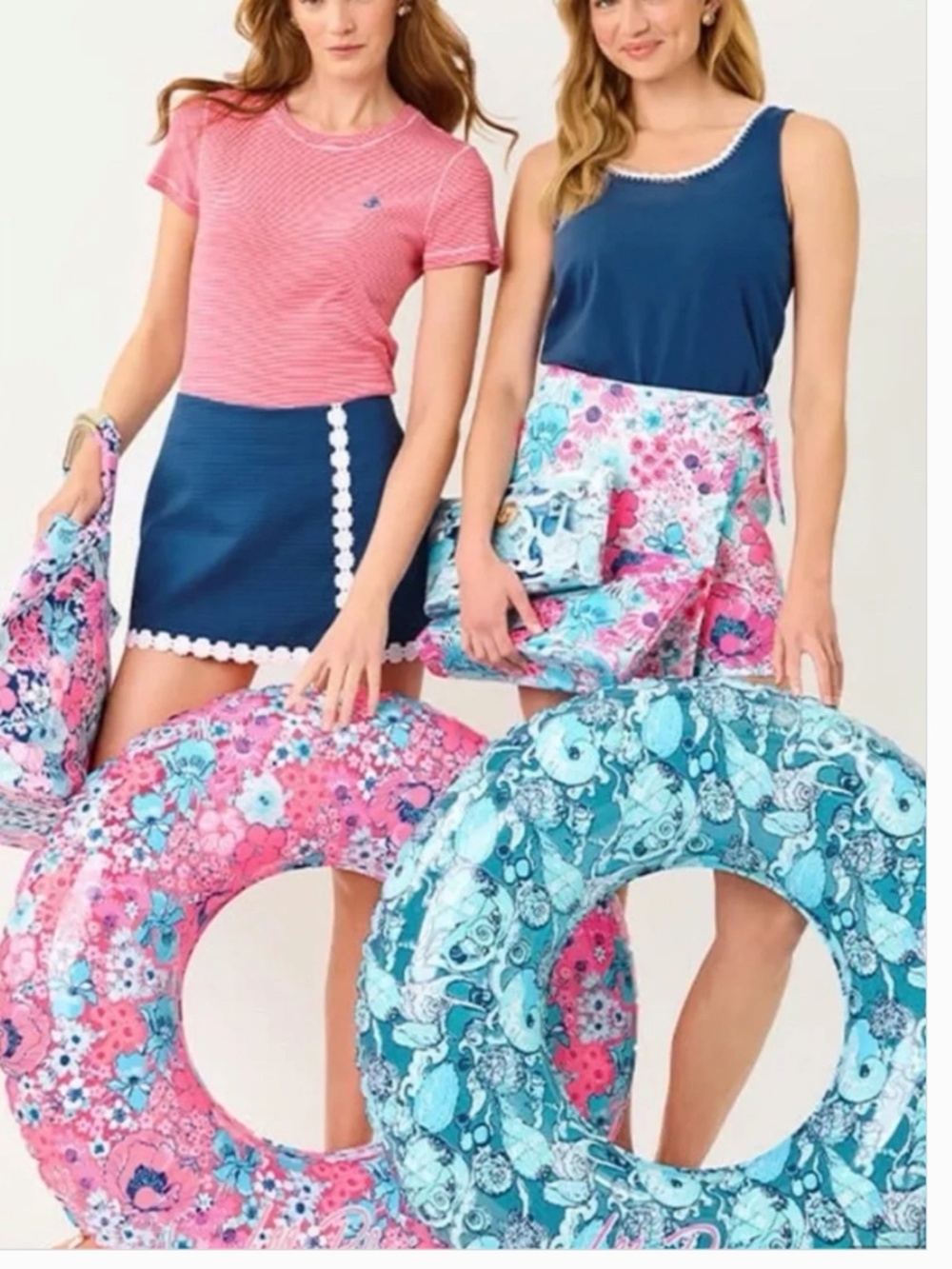 Lilly pulitzer gwp pool tubes set of 2 floral new - Picture 1 of 4